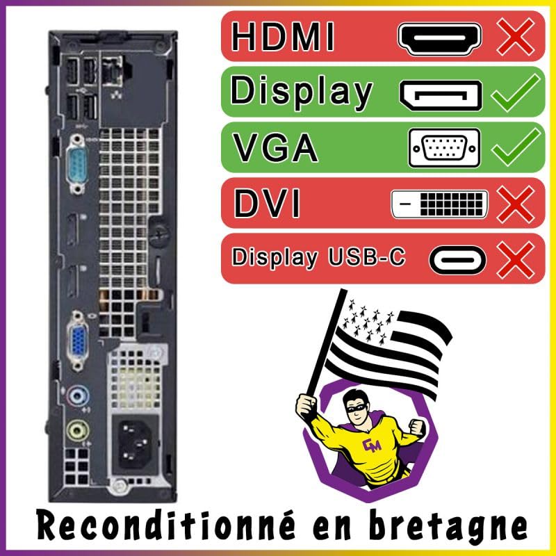 DELL PC Optiplex 9020 USFF Intel I5-4570 RAM 8GB SSD 2TB W11 WiFi